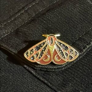 Blue and Pink Moth Lapel Pin